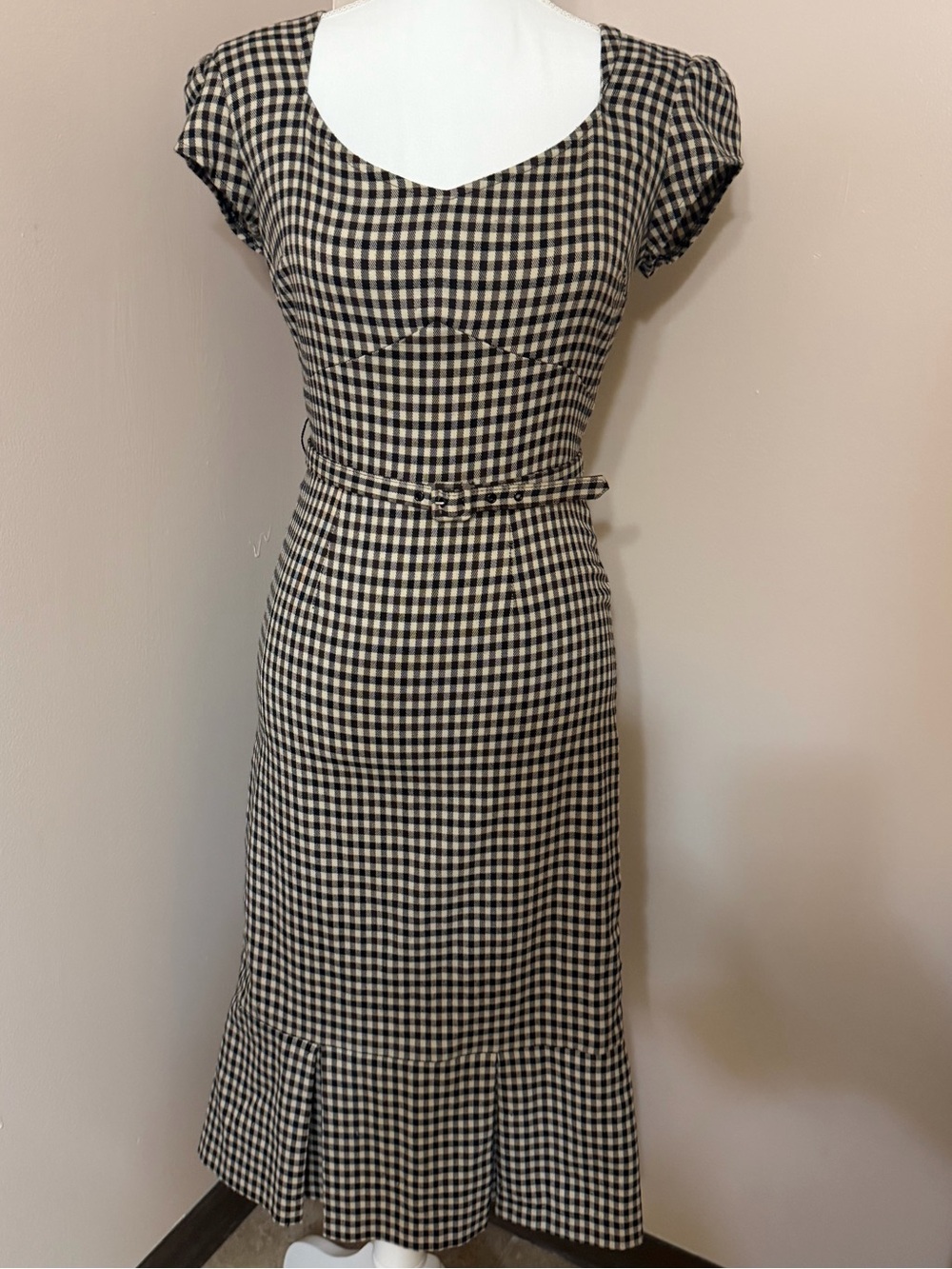 Rare Stop Staring Gingham Midi vintage pinup ModCloth Dress
